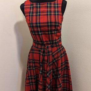 Queen of Halloway Red Tartan Plaid Swing Dress